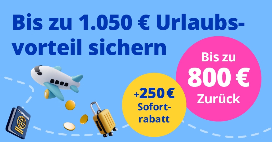 Teaser-Mit ab in den urlaub & TUI bis zu 1.050 € sparen⁵
